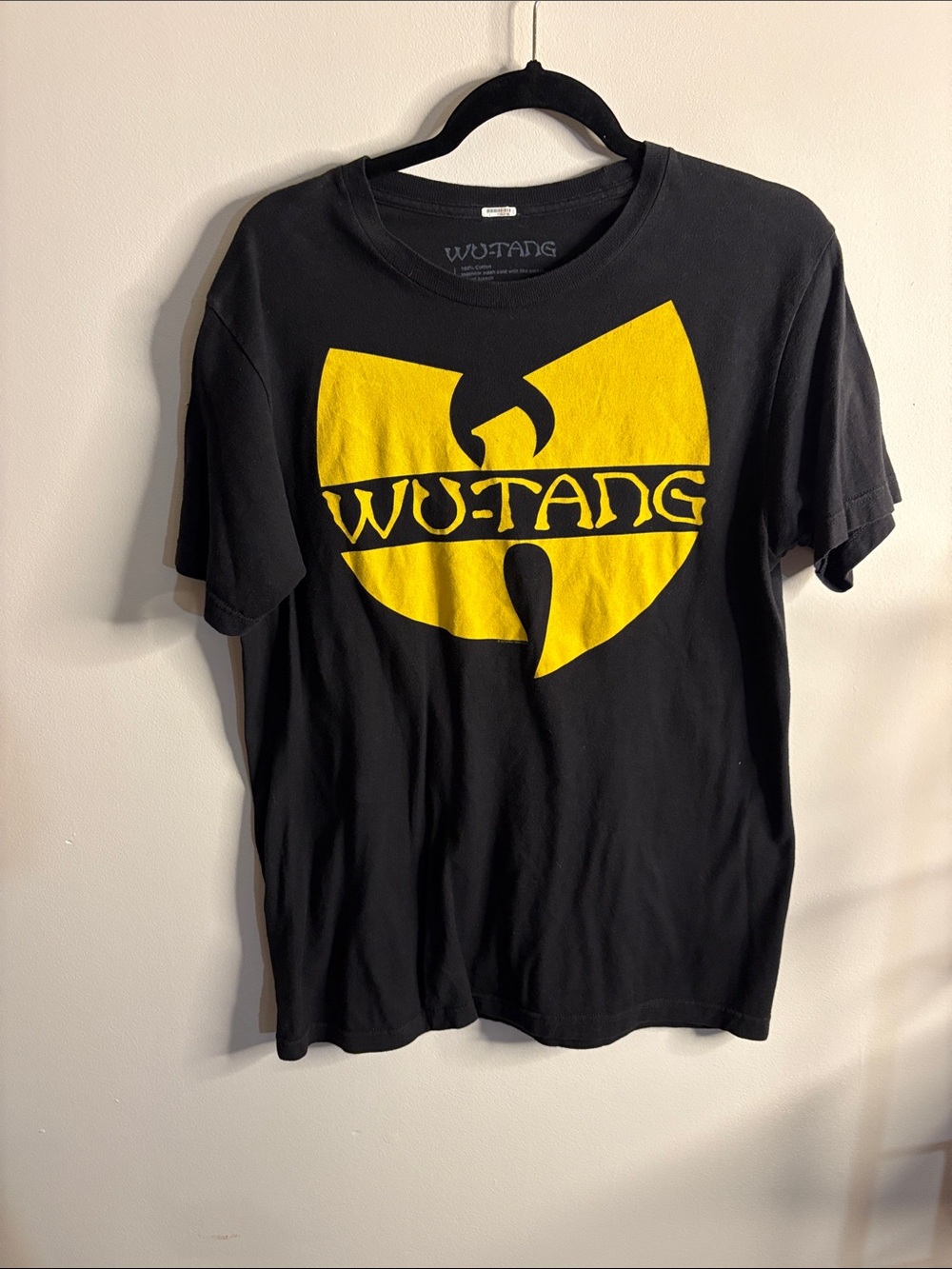 Wu-Tang Black Tee with Yellow Logo - Women's Graphic T-Shirt